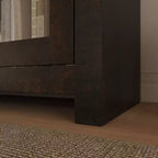 Famapy Sophisticated Deep Brown Accent Cabinet Storage Cabinet: Elegant Storage with Rich Wood Grain Finish
