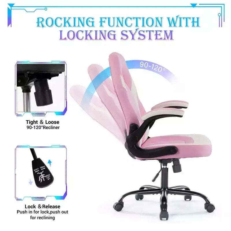 JIONJOY Ultimate Gaming Chair: Ergonomic, PU Leather, Executive Desk Chair with Flip-up Armrests