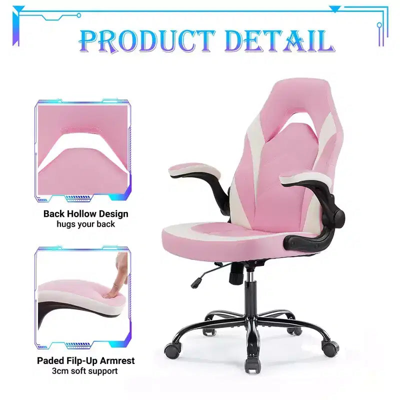 JIONJOY Ultimate Gaming Chair: Ergonomic, PU Leather, Executive Desk Chair with Flip-up Armrests