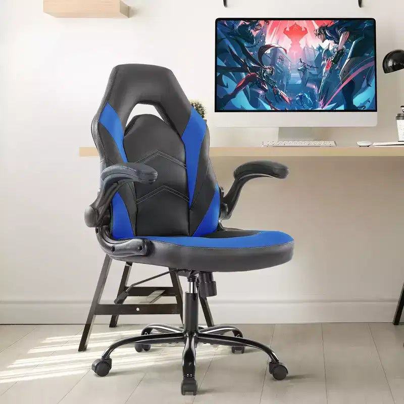 JIONJOY Ultimate Gaming Chair: Ergonomic, PU Leather, Executive Desk Chair with Flip-up Armrests
