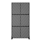 Parallel Lines 01 Schermo in acciaio zincato nero 183x90x40cm