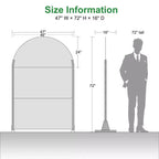 71.37x46.8inch light and shadow black arched galvanized sheet screen independent privacy screen panel, suitable for bedrooms or offices