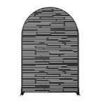 71.37x46.8inch light and shadow black arched galvanized sheet screen independent privacy screen panel, suitable for bedrooms or offices