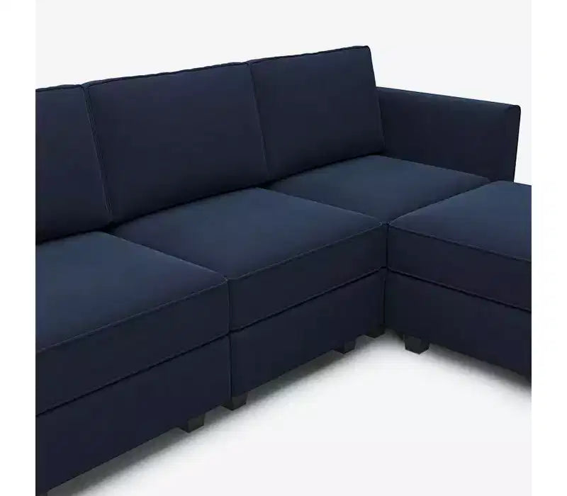 Divano modulare in velluto Belffin con seduta contenitore (6 sedute + 6 braccioli/schienali)