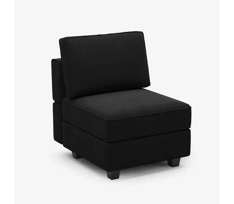 Divano modulare in velluto Belffin con seduta contenitore (6 sedute + 6 braccioli/schienali)