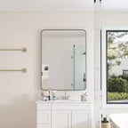 Specchio da parete rettangolare nero 30x40: Cornice in metallo, per toeletta, per vestirsi - Ideale per bagno, soggiorno, camera da letto