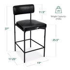 Best Choice Products Set of 2 Faux Leather Counter Stools for Kitchen Island and Dining w/ Metal Frame