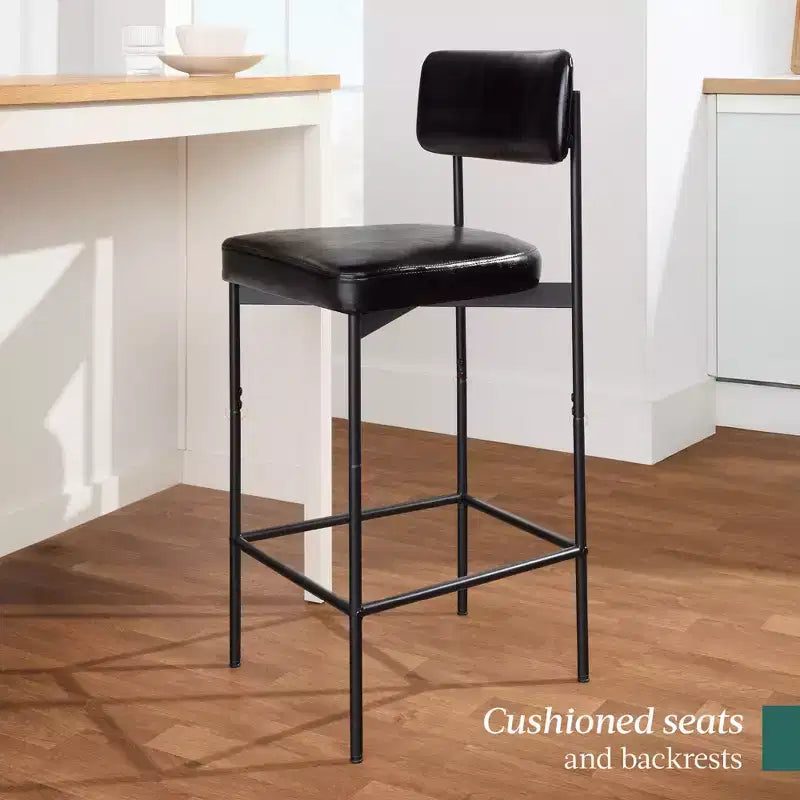 Best Choice Products Set of 2 Faux Leather Counter Stools for Kitchen Island and Dining w/ Metal Frame