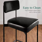 Best Choice Products Set of 2 Faux Leather Counter Stools for Kitchen Island and Dining w/ Metal Frame