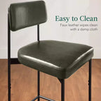 Best Choice Products Set of 2 Faux Leather Counter Stools for Kitchen Island and Dining w/ Metal Frame