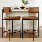 Best Choice Products Set of 2 Faux Leather Counter Stools for Kitchen Island and Dining w/ Metal Frame