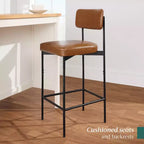 Best Choice Products Set of 2 Faux Leather Counter Stools for Kitchen Island and Dining w/ Metal Frame
