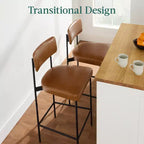 Best Choice Products Set of 2 Faux Leather Counter Stools for Kitchen Island and Dining w/ Metal Frame