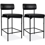 Best Choice Products Set of 2 Faux Leather Counter Stools for Kitchen Island and Dining w/ Metal Frame