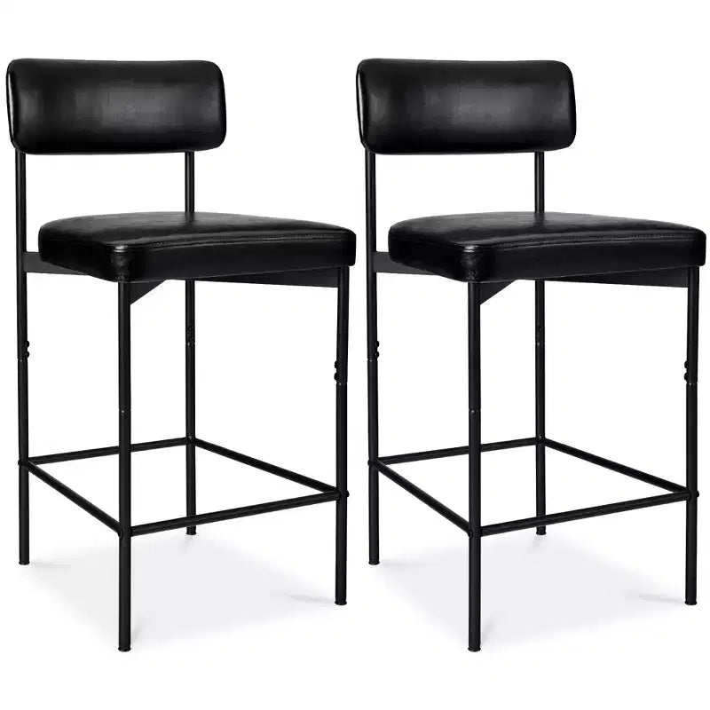 Best Choice Products Set of 2 Faux Leather Counter Stools for Kitchen Island and Dining w/ Metal Frame