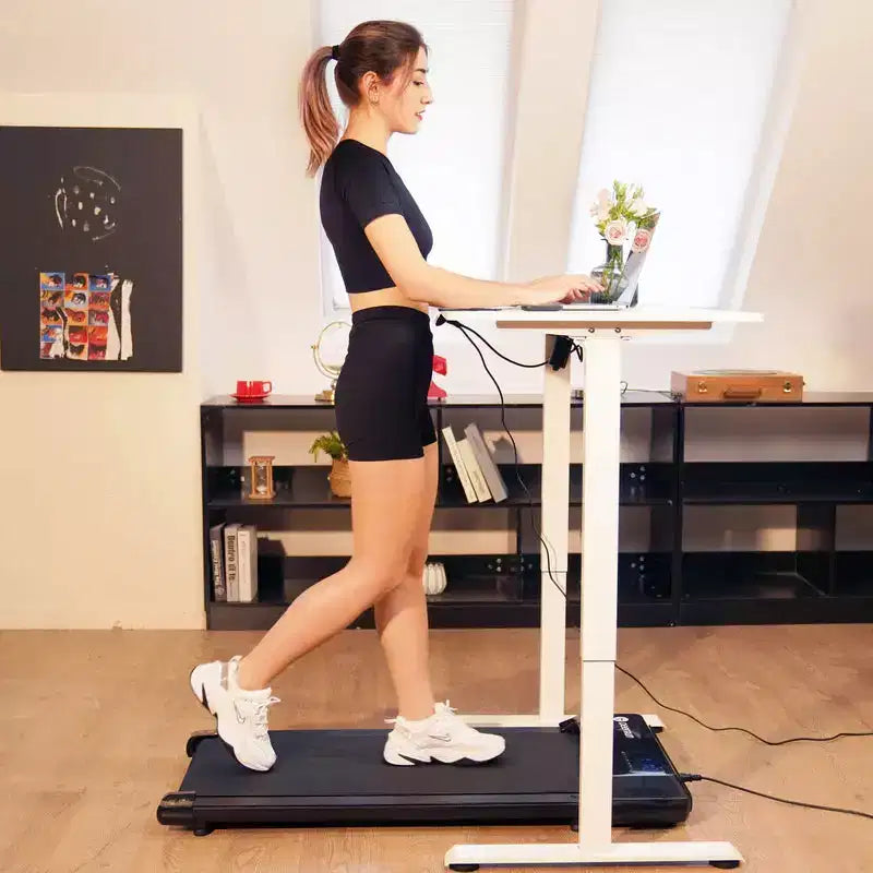 15.35*39.37 inches Run Belt Treadmills 2.5HP 2 in 1 LED Display 0.6-5MPH 350 LBS Weight Capacity