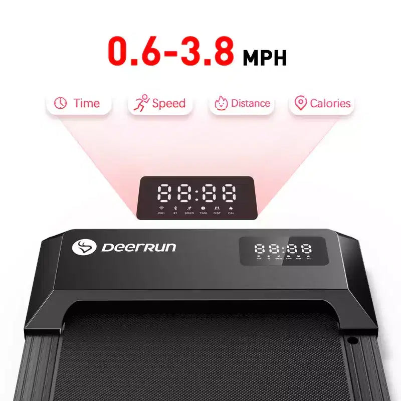 15.35*39.37 inches Run Belt Treadmills 2.5HP 2 in 1 LED Display 0.6-5MPH 350 LBS Weight Capacity