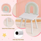 Costway Kids Vanity Table and Chair Set with Cloud-shaped Mirror Open Shelf Storage Drawers White/Pink/Purple