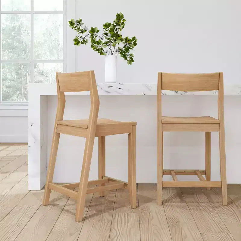 Plank+Beam 38 Sedie moderne da bar, set di 2 sedie da pranzo in legno massello per bar di casa, cucina, sedute contemporanee per sala da pranzo