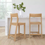 Plank+Beam 38 Sedie moderne da bar, set di 2 sedie da pranzo in legno massello per bar di casa, cucina, sedute contemporanee per sala da pranzo