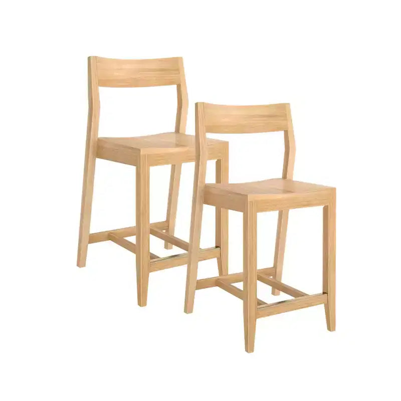Plank+Beam 38 Sedie moderne da bar, set di 2 sedie da pranzo in legno massello per bar di casa, cucina, sedute contemporanee per sala da pranzo