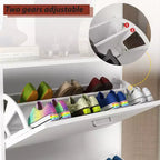Hitow White Tipping Shoe Cabinet 3-Drawer Minimalist Lightweight Design