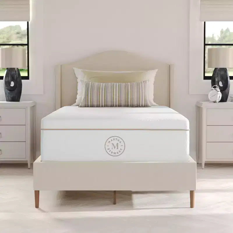 Materasso in Memory Foam Martha Stewart SleepComplete da 30 cm, a Media Morbidezza, con Gel Rinfrescante a Doppia Azione e Parte Superiore Trapuntata in Jacquard CoolWeave Morbida e Traspirante