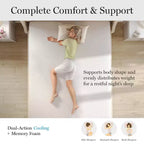 Materasso in Memory Foam Martha Stewart SleepComplete da 30 cm, a Media Morbidezza, con Gel Rinfrescante a Doppia Azione e Parte Superiore Trapuntata in Jacquard CoolWeave Morbida e Traspirante