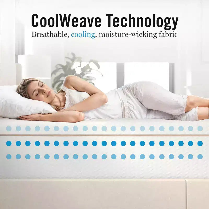 Materasso in Memory Foam Martha Stewart SleepComplete da 30 cm, a Media Morbidezza, con Gel Rinfrescante a Doppia Azione e Parte Superiore Trapuntata in Jacquard CoolWeave Morbida e Traspirante