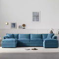 Whisen Modern Design 136 Chenille Modular Sectional Sofa with Double Cushions and Movable Ottomans