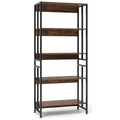 Costway 1/2 PCS 5 Tier Bookshelf 62 Tall Bookcase with Tiltable Shelves Display Storage Rack