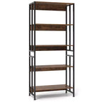 Costway 1/2 PCS 5 Tier Bookshelf 62 Tall Bookcase with Tiltable Shelves Display Storage Rack