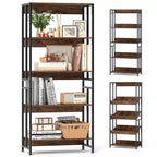 Costway 1/2 PCS 5 Tier Bookshelf 62 Tall Bookcase with Tiltable Shelves Display Storage Rack