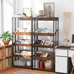 Costway 1/2 PCS 5 Tier Bookshelf 62 Tall Bookcase with Tiltable Shelves Display Storage Rack