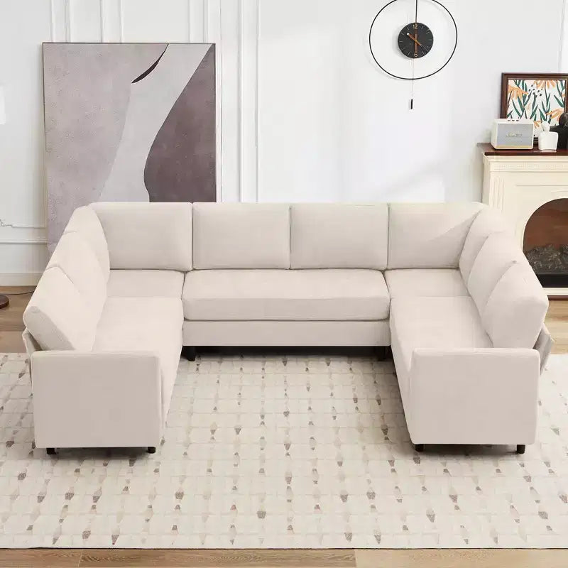 Hyleory Middle U Shaped Sofa, Large 8 Seater sofa,Breathable Soft Fabric