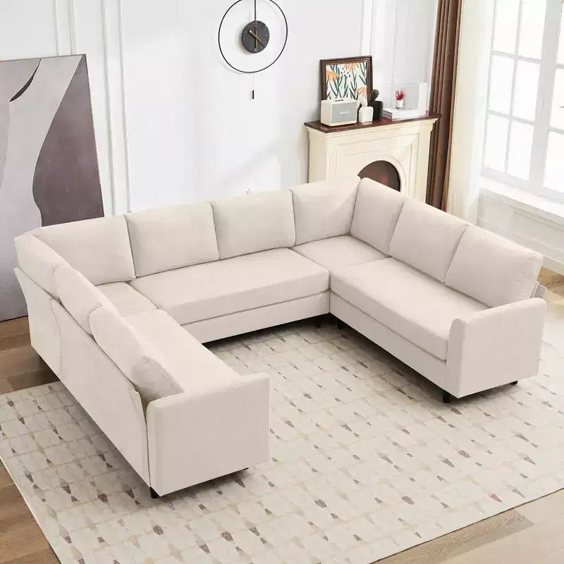 Hyleory Middle U Shaped Sofa, Large 8 Seater sofa,Breathable Soft Fabric