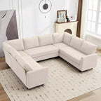 Hyleory Middle U Shaped Sofa, Large 8 Seater sofa,Breathable Soft Fabric