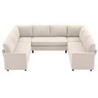 Hyleory Middle U Shaped Sofa, Large 8 Seater sofa,Breathable Soft Fabric