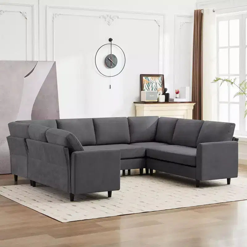 Hyleory Middle U Shaped Sofa, Large 8 Seater sofa,Breathable Soft Fabric