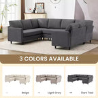 Hyleory Middle U Shaped Sofa, Large 8 Seater sofa,Breathable Soft Fabric