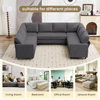 Hyleory Middle U Shaped Sofa, Large 8 Seater sofa,Breathable Soft Fabric