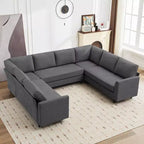 Hyleory Middle U Shaped Sofa, Large 8 Seater sofa,Breathable Soft Fabric