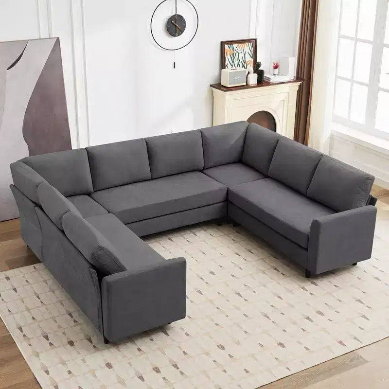 Hyleory Middle U Shaped Sofa, Large 8 Seater sofa,Breathable Soft Fabric