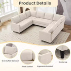 Hyleory Middle U Shaped Sofa, Large 8 Seater sofa,Breathable Soft Fabric