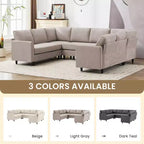 Hyleory Middle U Shaped Sofa, Large 8 Seater sofa,Breathable Soft Fabric