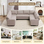 Hyleory Middle U Shaped Sofa, Large 8 Seater sofa,Breathable Soft Fabric