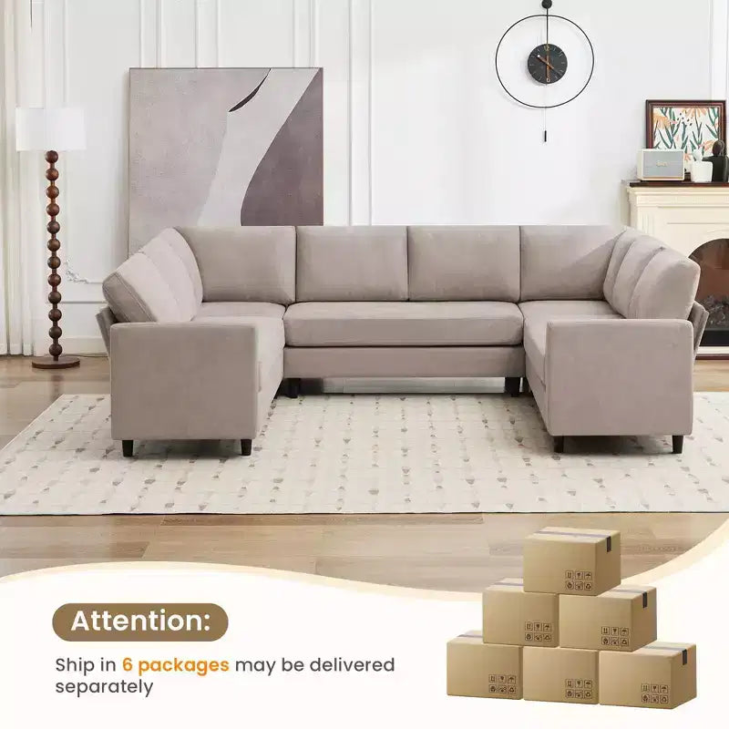 Hyleory Middle U Shaped Sofa, Large 8 Seater sofa,Breathable Soft Fabric