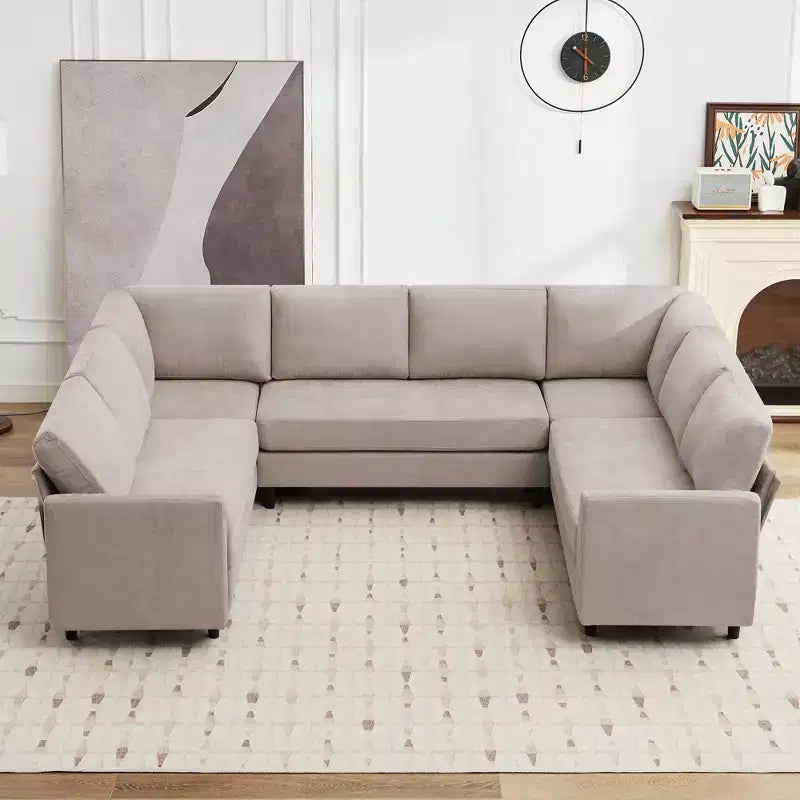 Hyleory Middle U Shaped Sofa, Large 8 Seater sofa,Breathable Soft Fabric