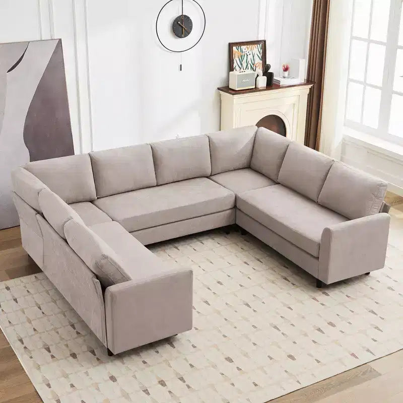 Hyleory Middle U Shaped Sofa, Large 8 Seater sofa,Breathable Soft Fabric