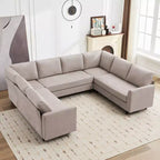 Hyleory Middle U Shaped Sofa, Large 8 Seater sofa,Breathable Soft Fabric